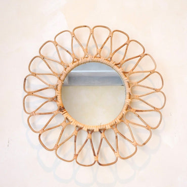 Danau rattan basket mirror handmade by Indonesian artisans