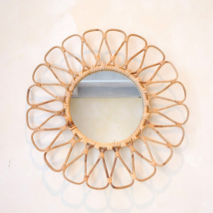 Danau rattan basket mirror handmade by Indonesian artisans