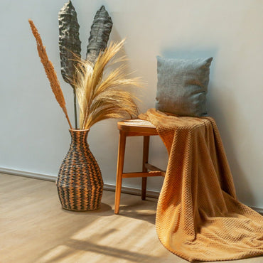 DAYANA Boho Vase woven water hyacinth basket home decor accent