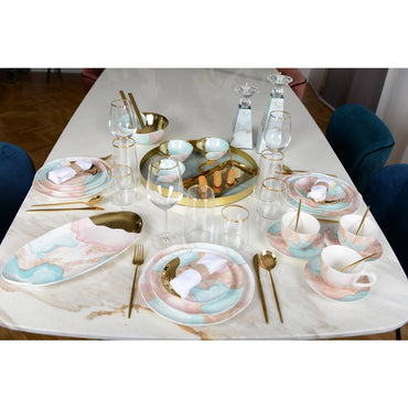 Oval tricolor serving platter