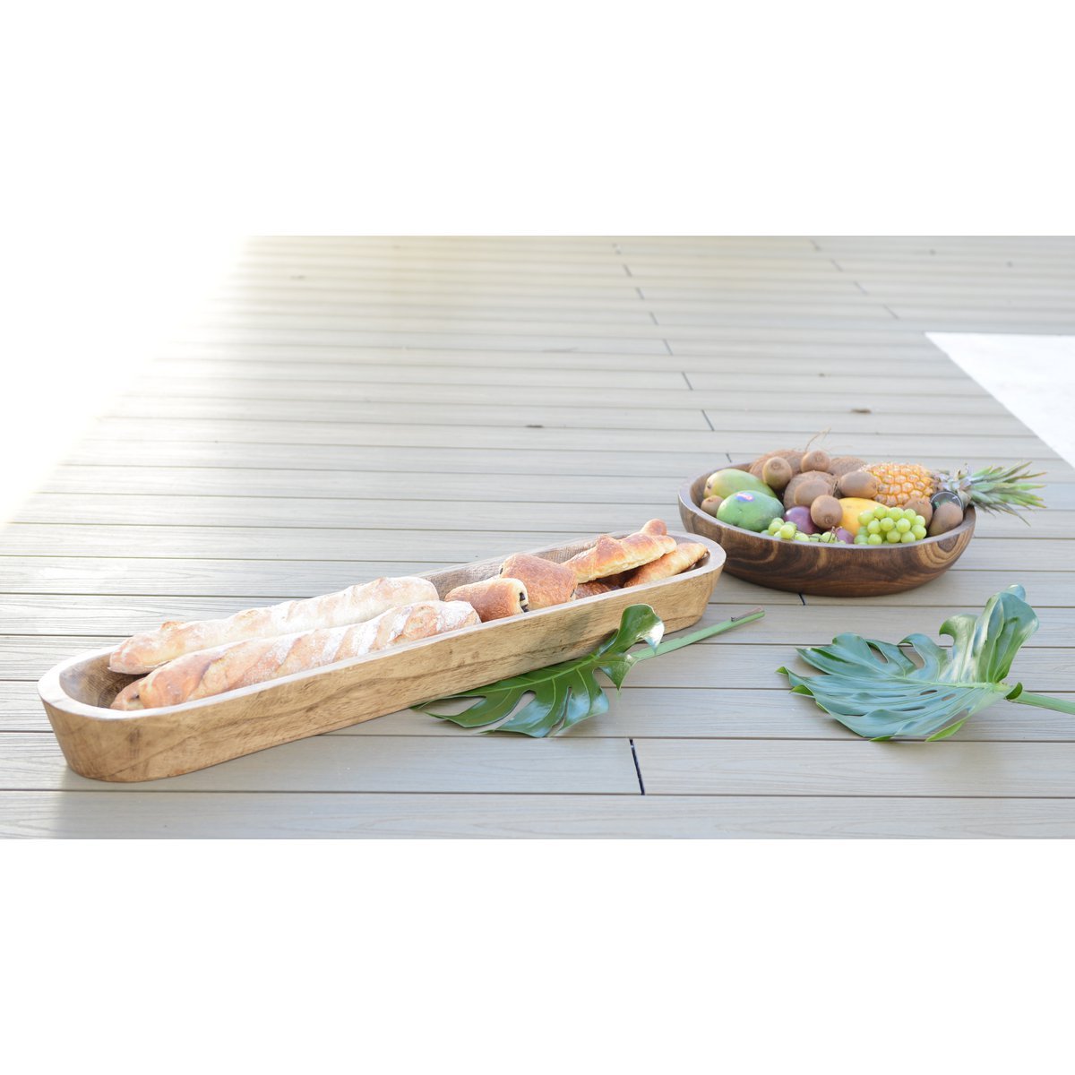 Decorative wooden tray 100x22x10cm - CozyVibe.eu