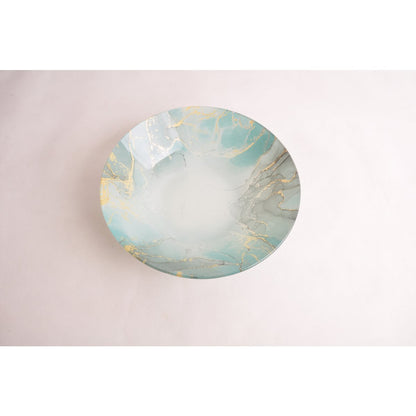 25cm blue glass salad bowl ideal for serving salads or fruits