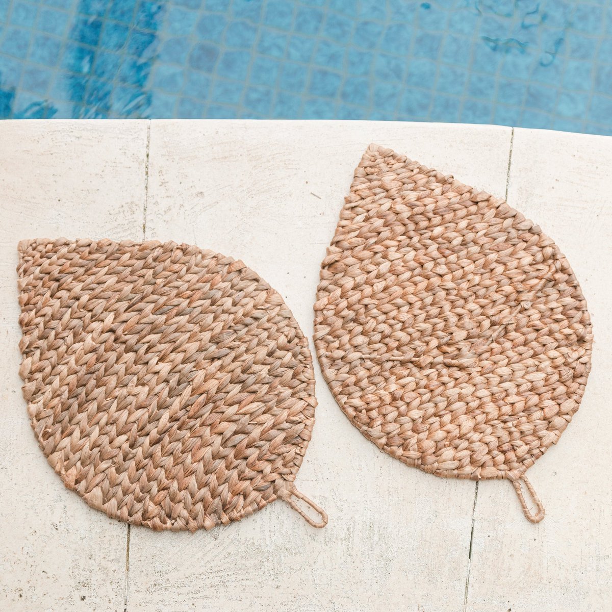 DITU Placemats water hyacinth basket leaf shaped placemats for dining table
