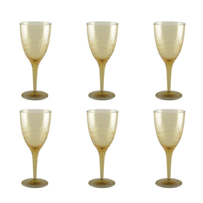 Acrylic yellow wine glasses - Lot of 6