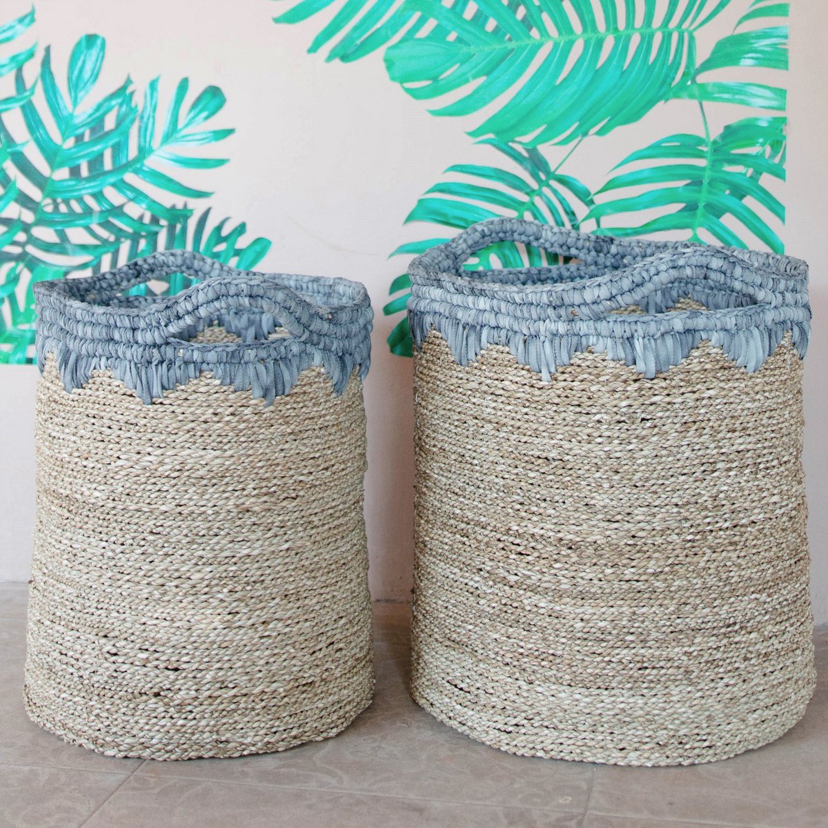 Laundry Basket NIAS | Plant Basket | Large Storage Basket made from Seagrass (2 sizes)