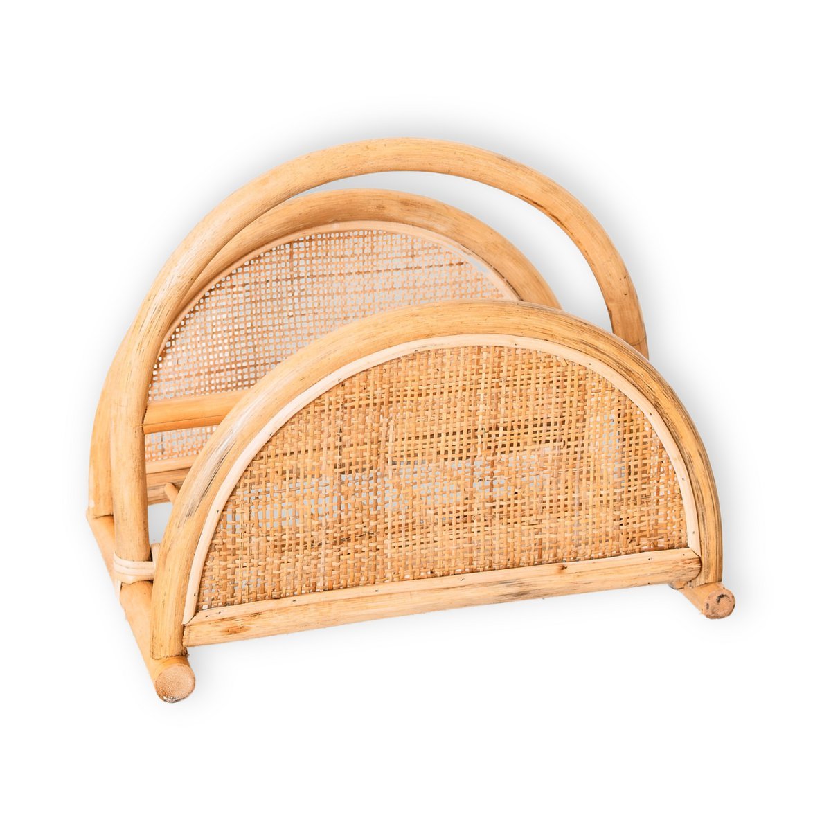Rattan Newspaper Rack – Magazine Holder – Boho Newspaper Basket – Handmade Rattan Newspaper Holder ALOR