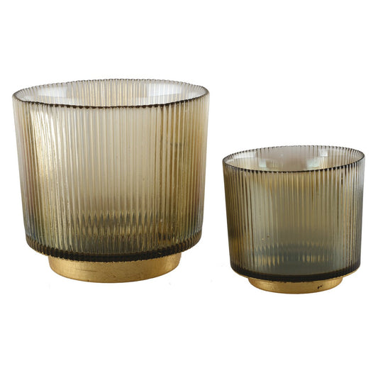 Glass candle holders