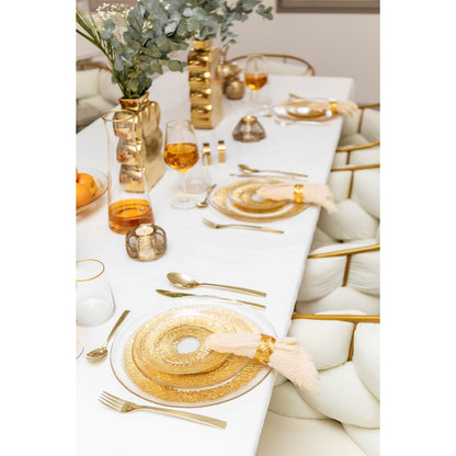 Golden glass dinner plate 28x28x2.5cm