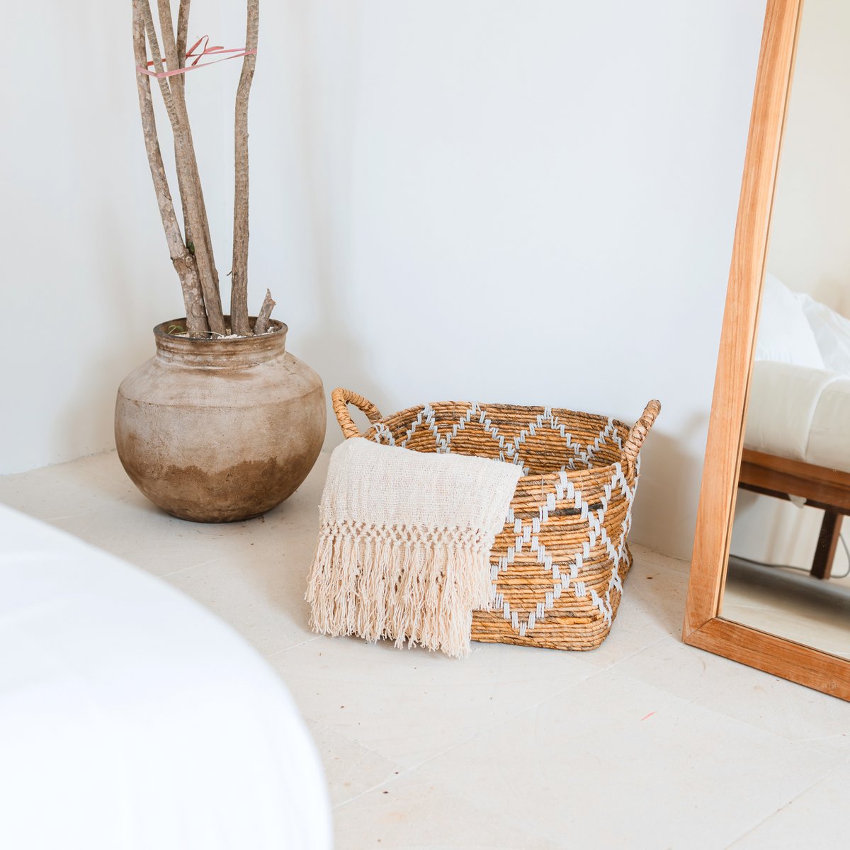Gandaria square banana fibre basket for laundry and textiles
