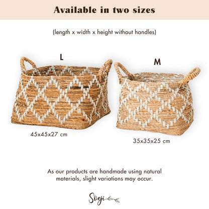 Gandaria sturdy banana fibre basket with handles for daily use