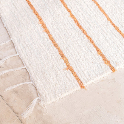 GIANYAR Cotton Rug handwoven cotton basket mat with brown stripes