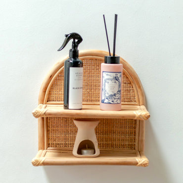 Handmade Rattan Wall Shelf TIASA basket for small home decor