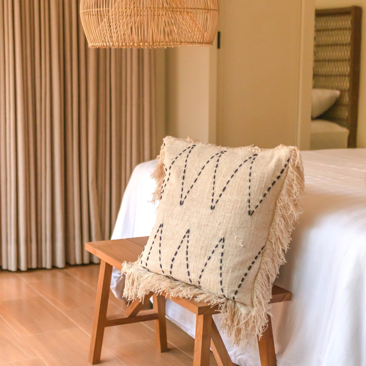Handwoven Pillowcase 40x40/50x50 cm | Decorative Cushion | Sofa Cushion PITU Made of Cotton - CozyVibe.eu