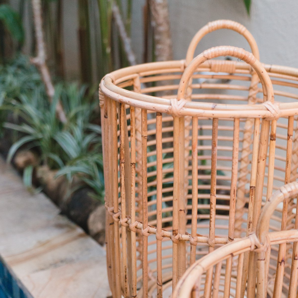 JEMUH rattan basket showing handwoven craftsmanship and durable texture
