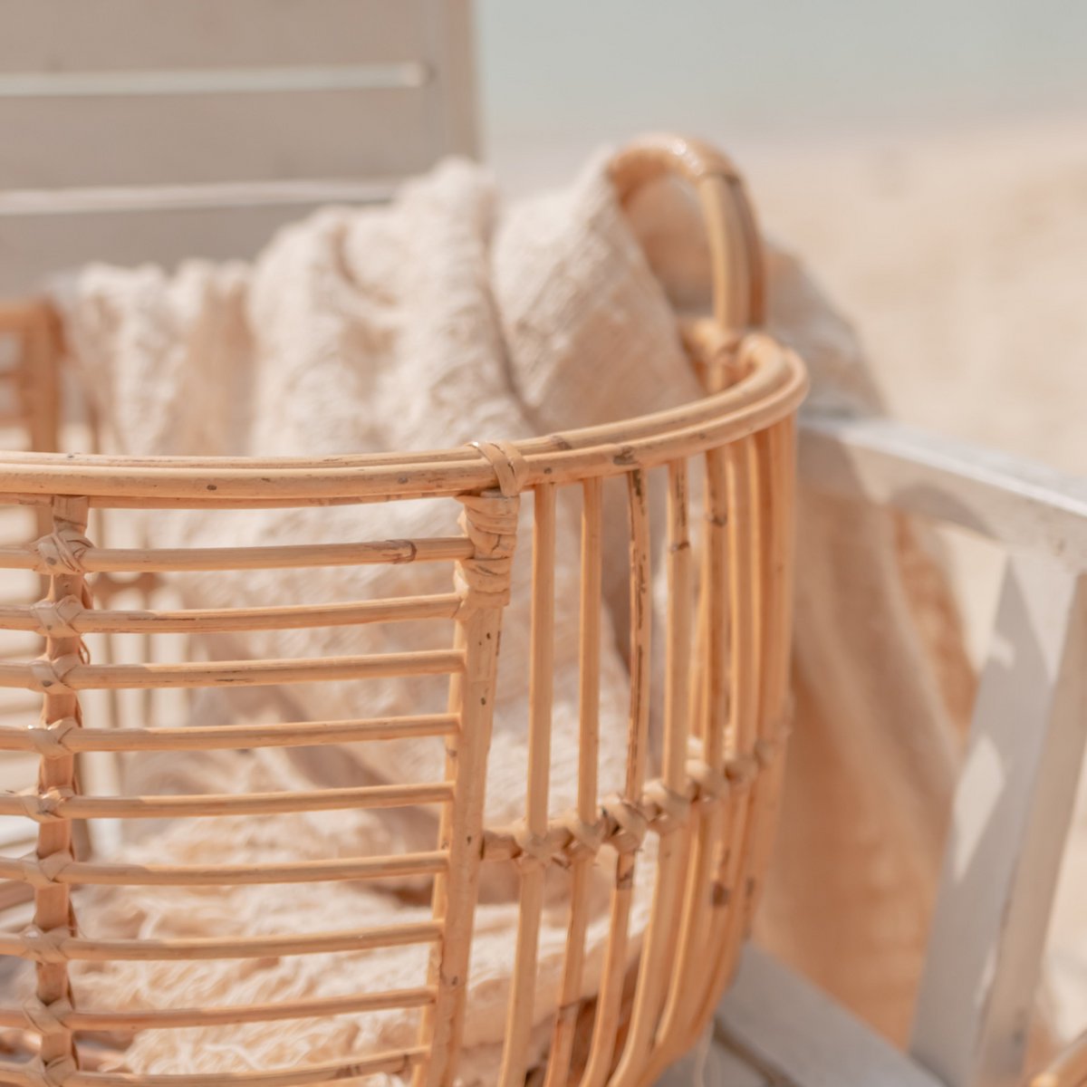 JEMUH rattan basket used as plant holder or laundry container