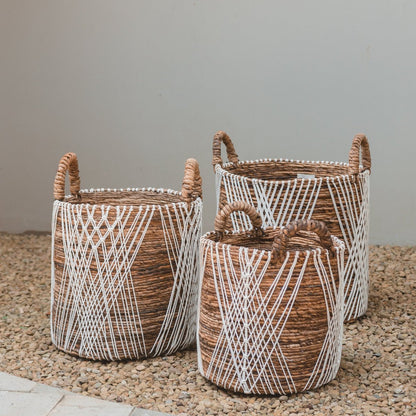 Juwana Banana Fibre Basket – Elegant Boho Home Storage - CozyVibe.eu