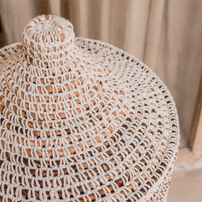 KAJA Banana Fibre Laundry Basket handmade with elegant funnel lid