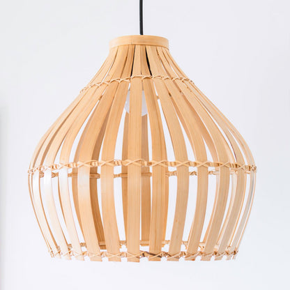 KIRMA Bamboo Lampshade – Handmade Boho Pendant Light - CozyVibe.eu