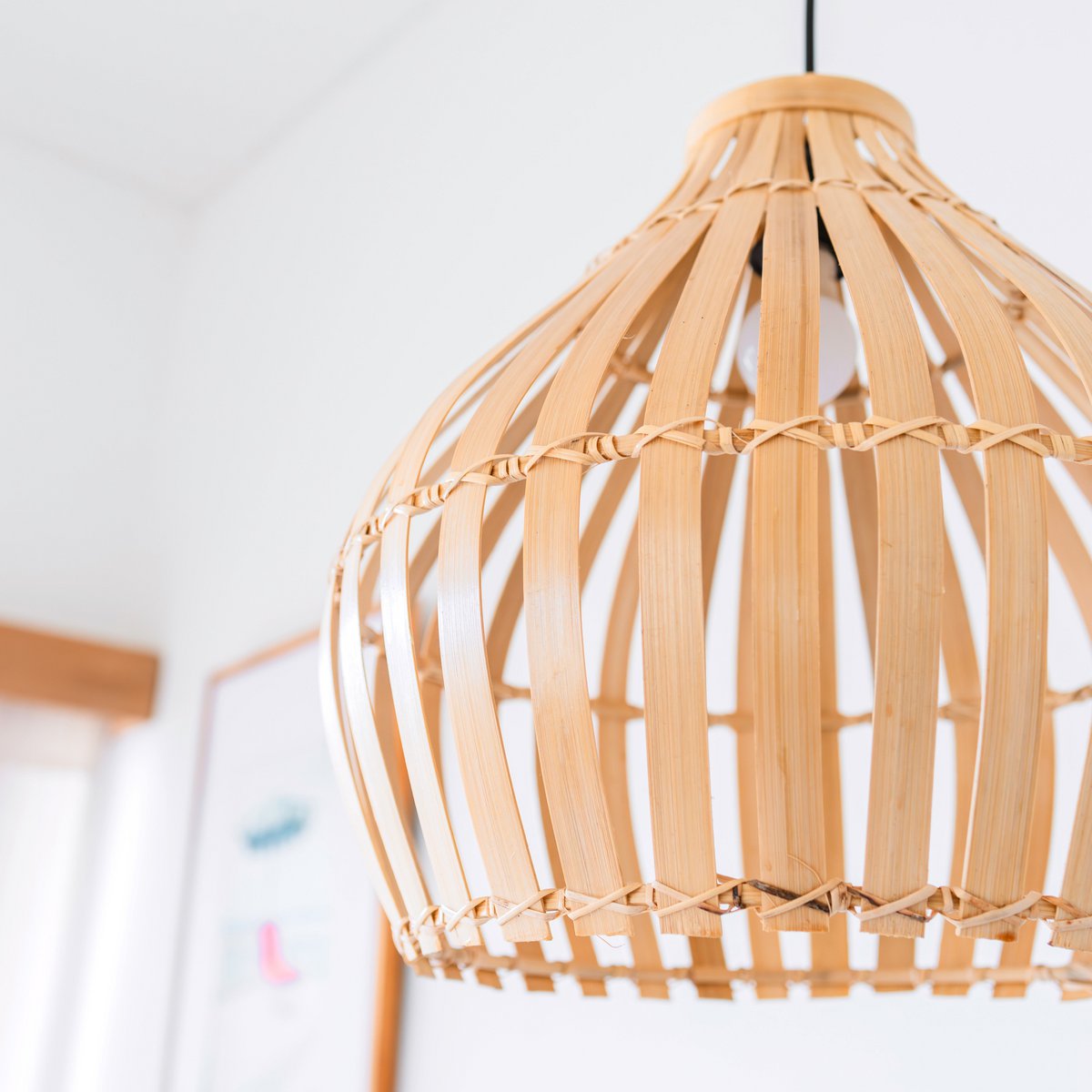 KIRMA handmade bamboo basket lampshade in elegant bell shape