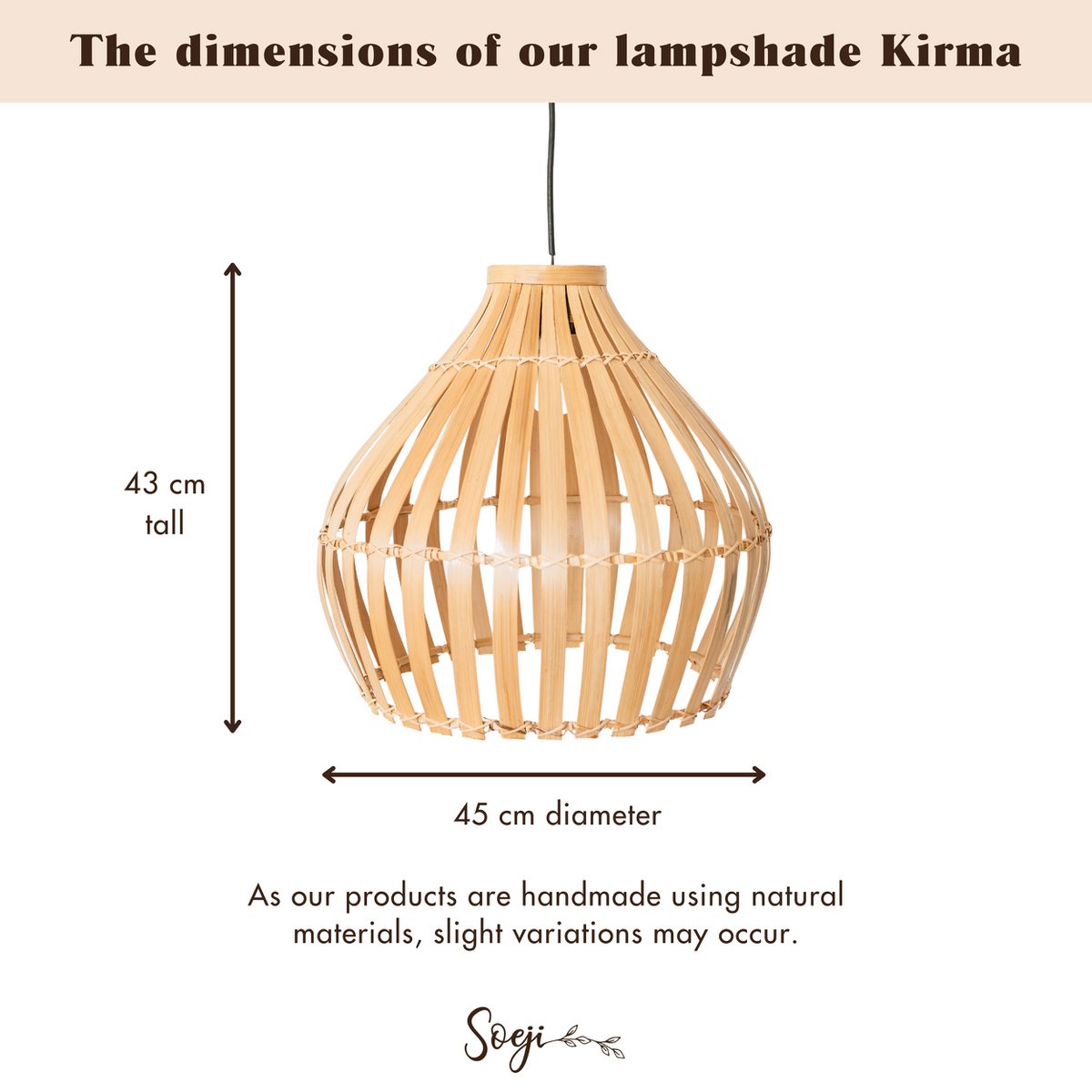 KIRMA bamboo basket lampshade used as boho dining room lighting