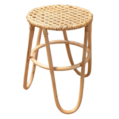 KOLAKA rattan basket stool showing woven seating surface design