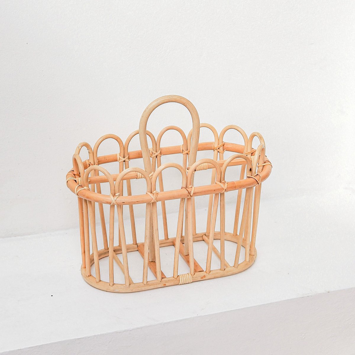 Kuno rattan basket for elegant boho interior decoration