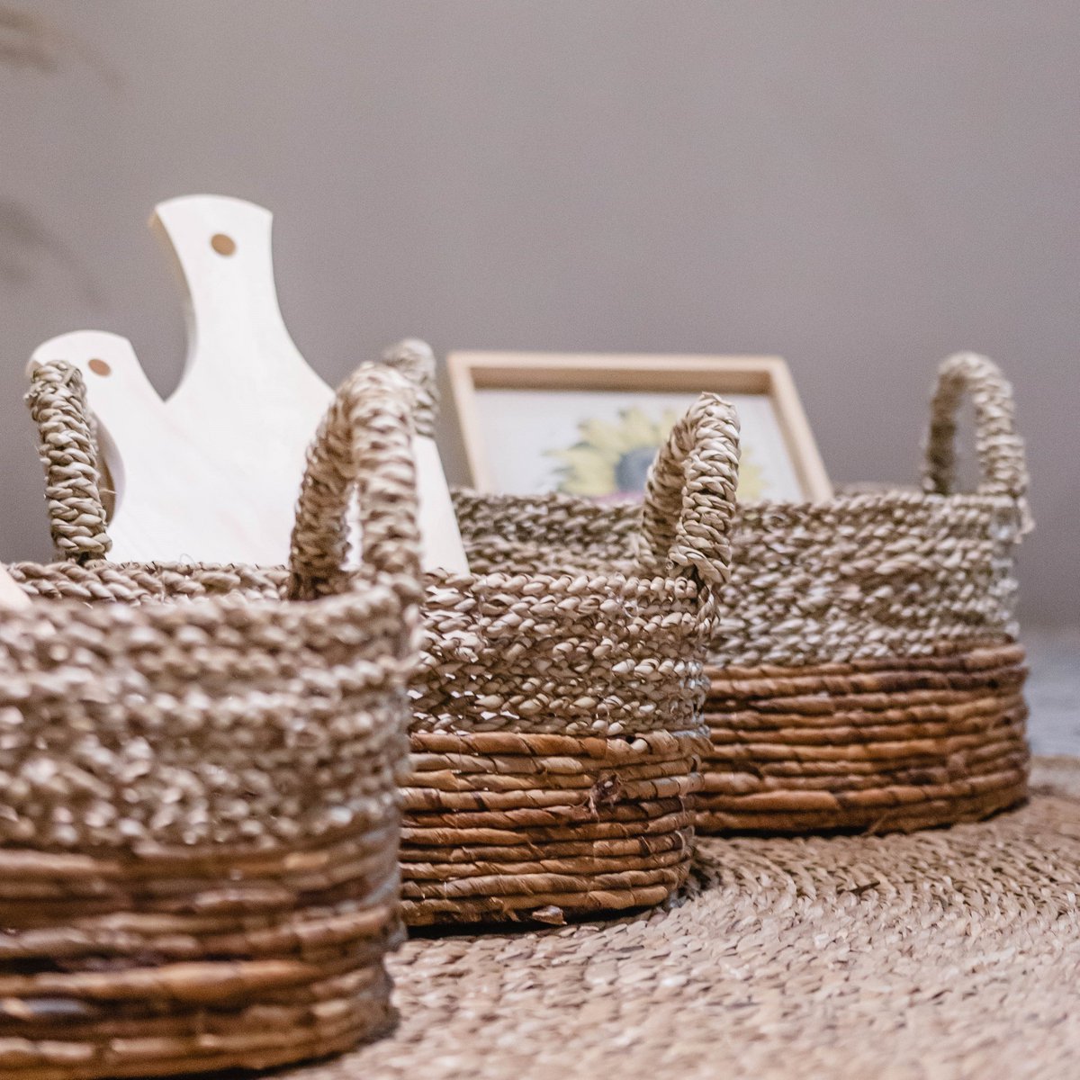 KUTUS basket seagrass banana fibre basket for home decor organization