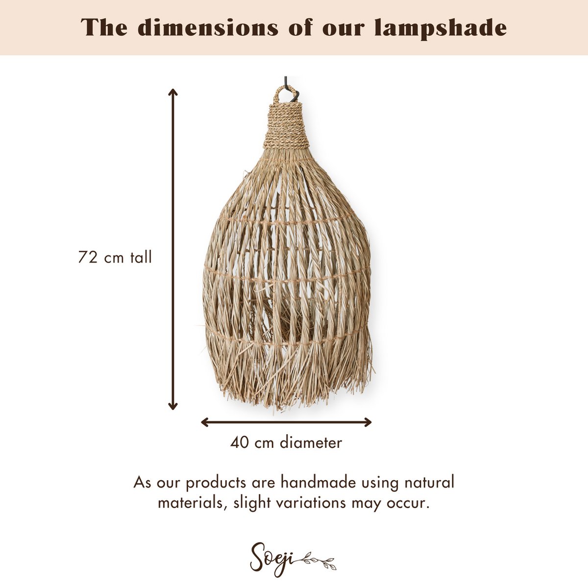 LAMPUNG seagrass basket lampshade showing woven natural fiber details