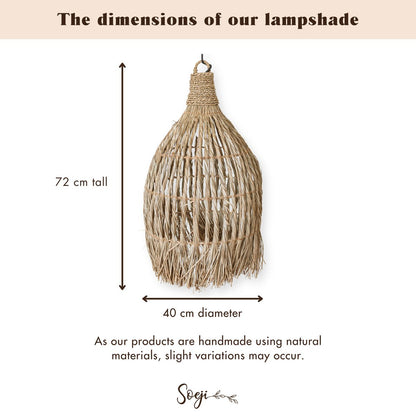 LAMPUNG seagrass basket lampshade showing woven natural fiber details