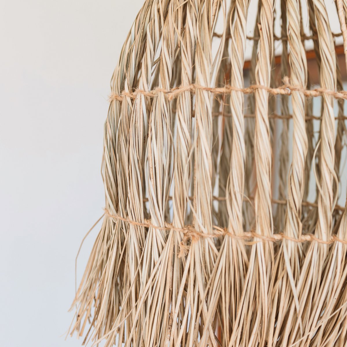 LAMPUNG seagrass basket ceiling lamp perfect for boho dining spaces