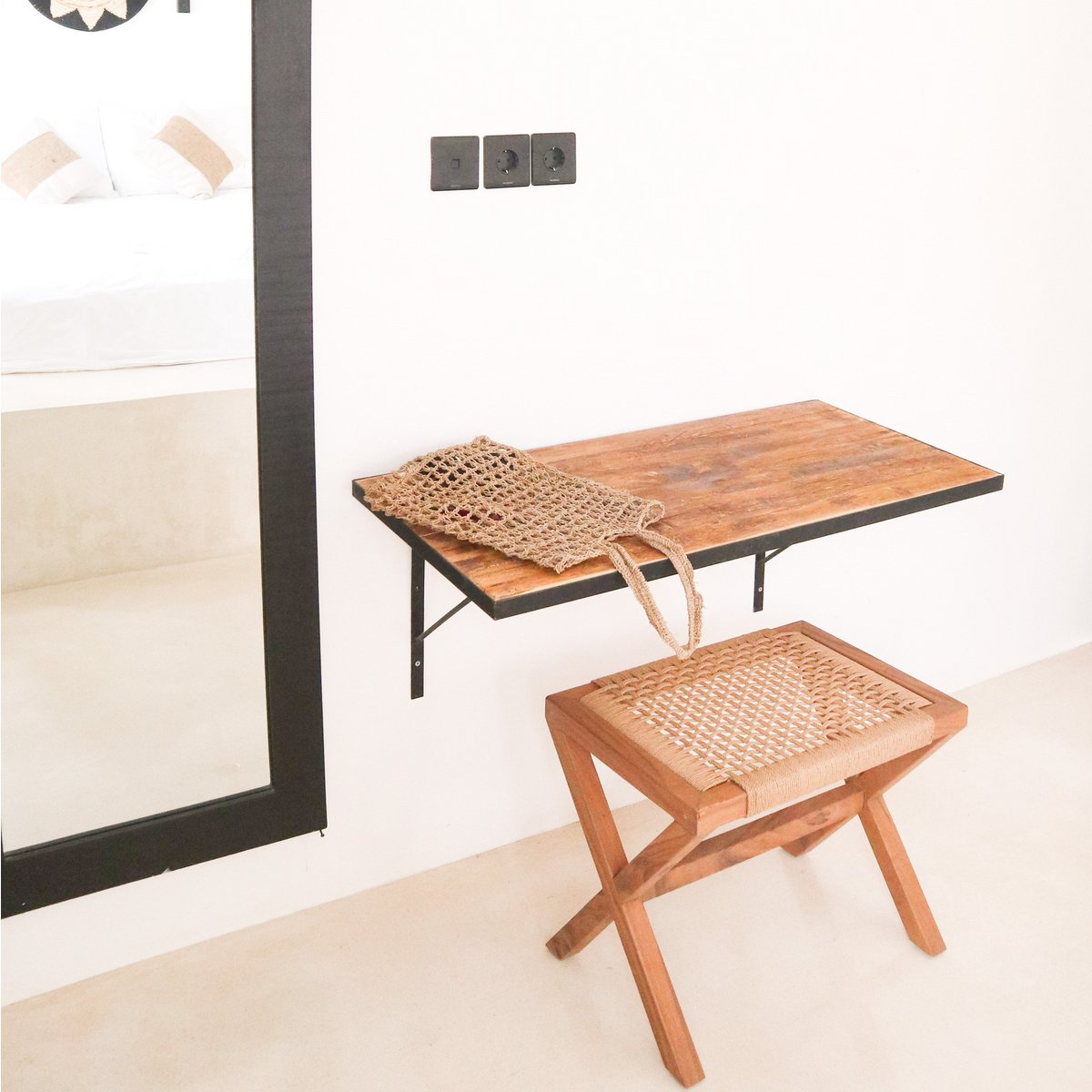 CozyVibe recycled paper weave stool for living room décor

