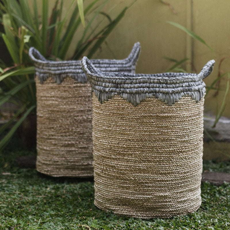 Laundry Basket NIAS | Plant Basket | Large Storage Basket made from Seagrass (2 sizes) - CozyVibe.eu