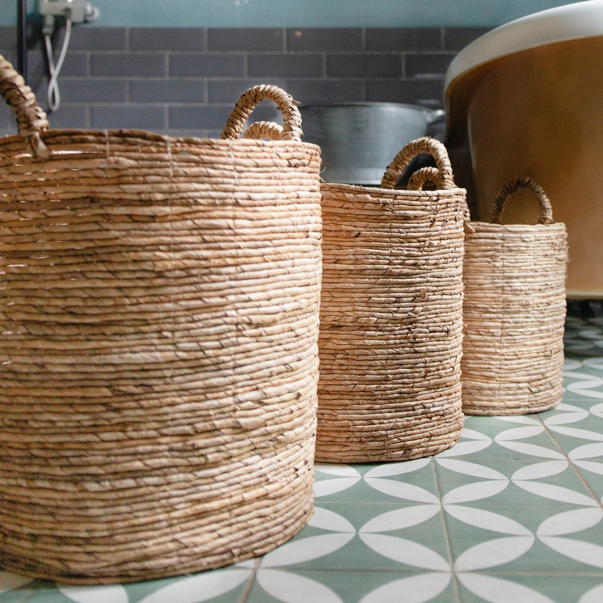 Laundry Basket SYAILENDRA | Plant Basket | Storage Basket made from Banana Fibre (3 sizes) - CozyVibe.eu
