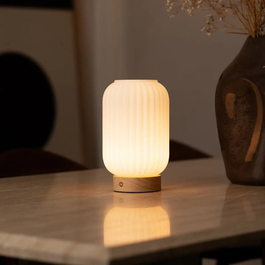 Lilly Rechargeable Lamp – Dimmable Frosted Glass Design - CozyVibe.eu