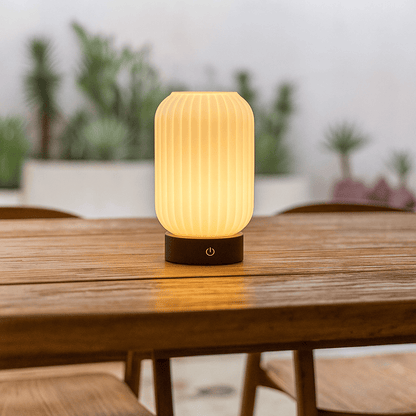 Lilly Rechargeable Lamp – Wooden base dimmable frosted glass mood lighting