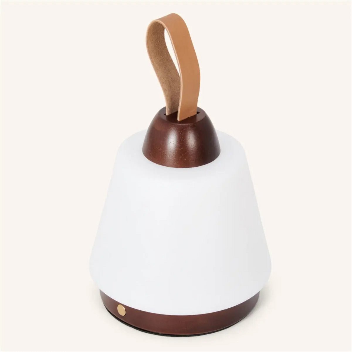 Elegant dark brown lamp with rechargeable power and dimmer function