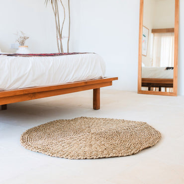 LOKA seagrass rug, eco-friendly round boho rug for everyday use