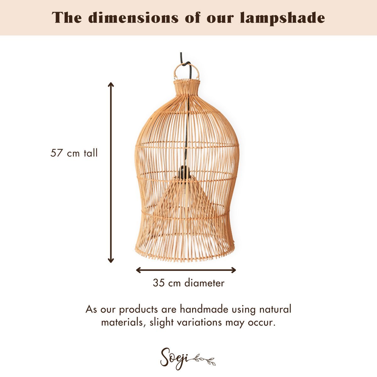MAHARA rattan basket ceiling light for boho home interiors