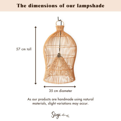 MAHARA rattan basket ceiling light for boho home interiors