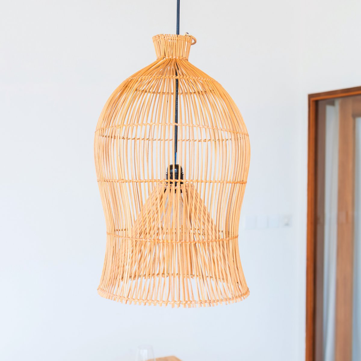 MAHARA rattan basket lampshade handmade for boho ceiling lighting