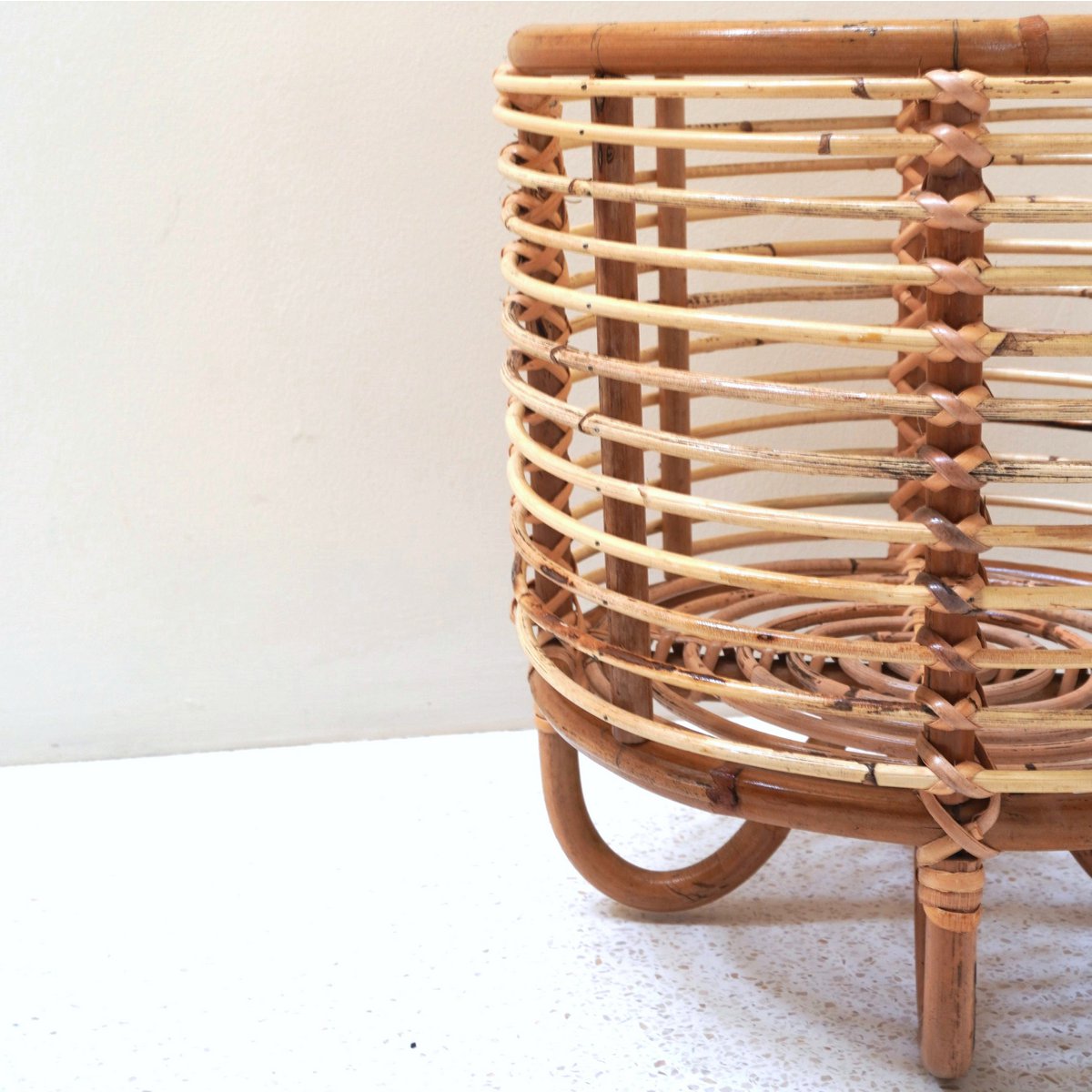 Malang rattan basket planter stand for cozy home interior
