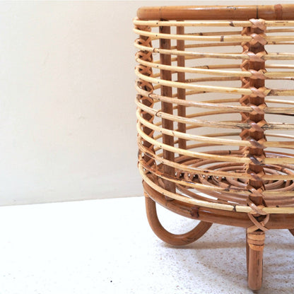 Malang rattan basket planter stand for cozy home interior