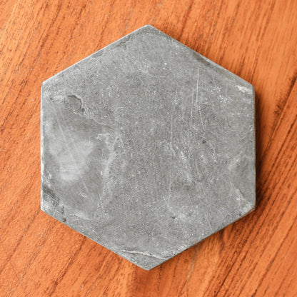 Marble Coasters Grey – Hexagonal Coasters for Mugs or Glasses – Handmade Coasters Set of 4 or 8 INAI (grey) - CozyVibe.eu