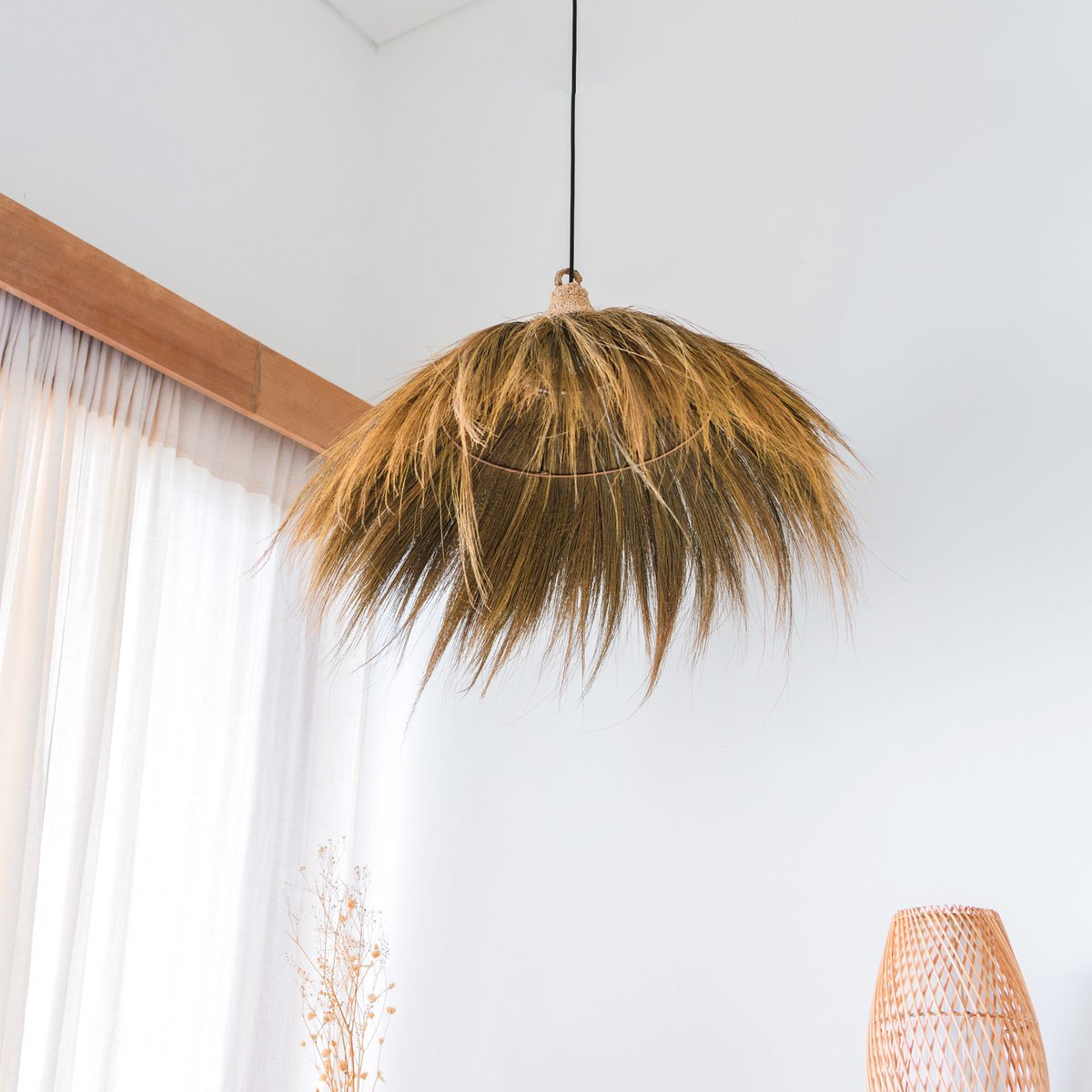MAWANA seagrass basket pendant lamp for cozy tropical home lighting