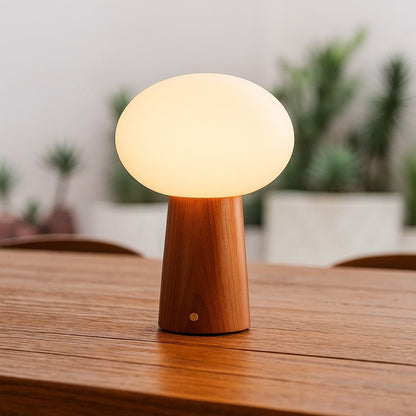Max Chestnut – Wooden Lamp – Chestnut lamp creating ambiance on dining table
