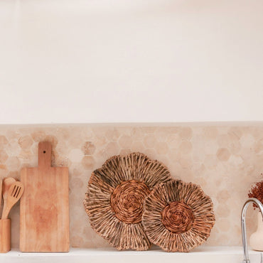 Melaya banana fibre basket decor for cozy kitchen wall styling
