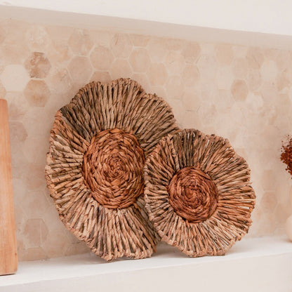 Melaya banana fibre basket decor for elegant earthy home accents