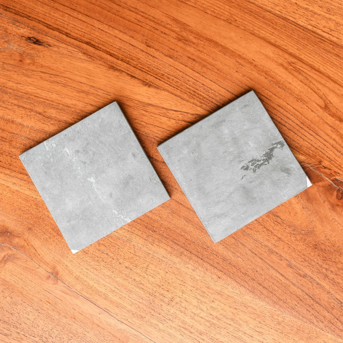 MEWALI Grey Marble Coasters – Handmade Square Glass Coaster Set - CozyVibe.eu