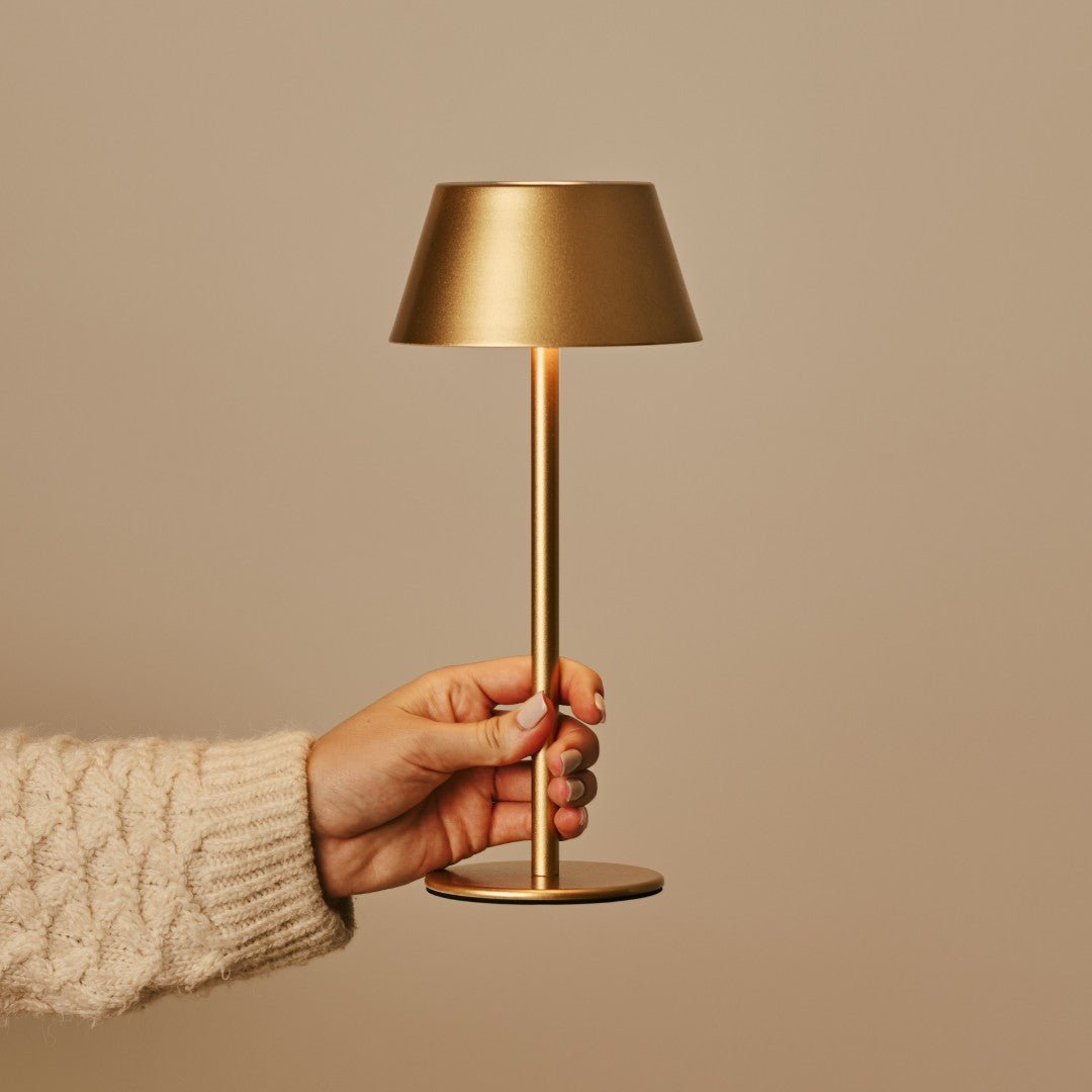 Milou Gold Table Lamp – Portable cordless lamp with long battery life
