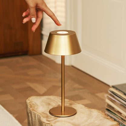 Milou Gold Table Lamp – Touch dimmable rechargeable lamp with 3 modes